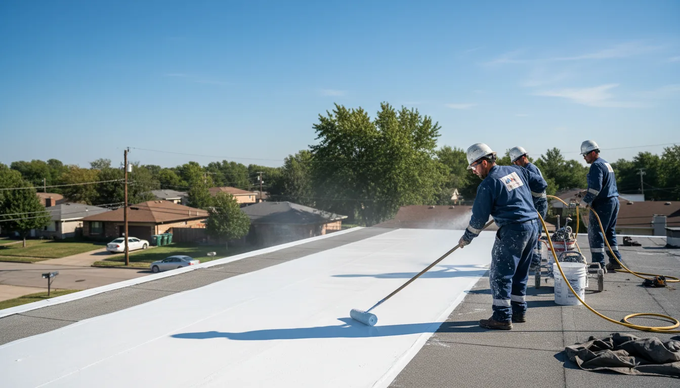 Commercial roof coating in Eldena, IL near me